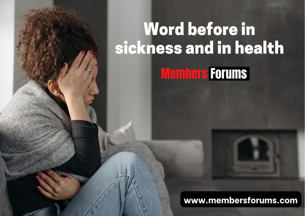 Word before in sickness and in health